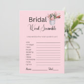 Pflanze Bridal Pink Word Scramble Game Einladung (Stehend Vorderseite)