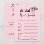 Pflanze Bridal Pink Word Scramble Game Einladung (Vorne/Hinten)