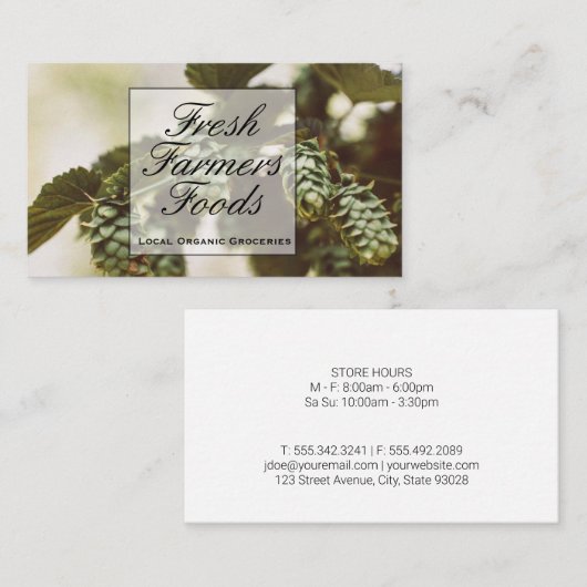 Pflanze Buds | Gerste Wheat Hops Visitenkarte (Vorne/Hinten)