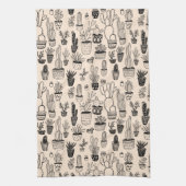 Pflanze Cacti Succulents Handgemachte Muster Geschirrtuch (Vertikal)