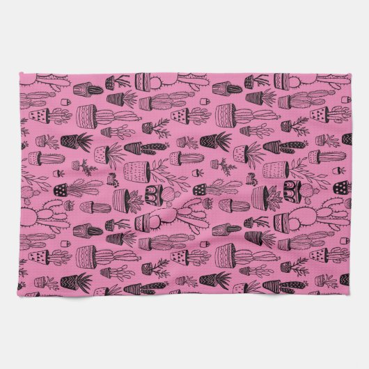 Pflanze Cacti Succulents Handgemachte Muster Geschirrtuch (Horizontal)