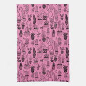 Pflanze Cacti Succulents Handgemachte Muster Geschirrtuch (Vertikal)