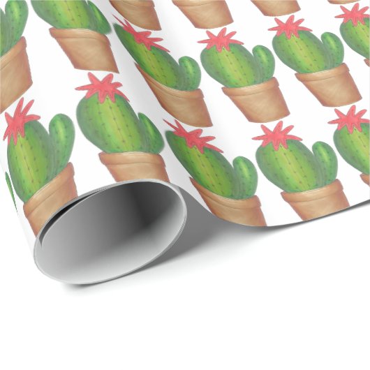 Pflanze Cactus Cacti Geschenkpapier (Rolleneckpunkt)