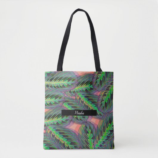Pflanze Calathea Greenery Leaf Muster Tasche (Vorderseite)