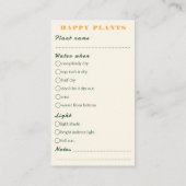 Pflanze Care Guide für Pflanze-Shop-Bestellungen Begleitkarte (Rückseite)