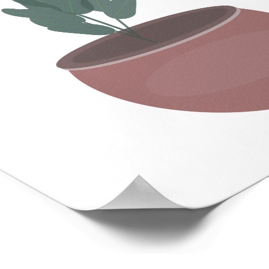 Pflanze Clay Pot Green Leaf Wall Art Poster (Ecke)