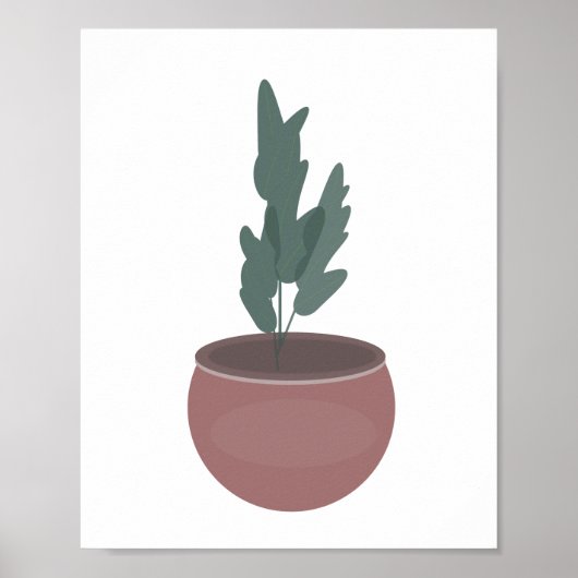 Pflanze Clay Pot Green Leaf Wall Art Poster (Vorne)