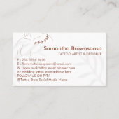 Pflanze Collar Bone Tattoo Visitenkarte (Rückseite)