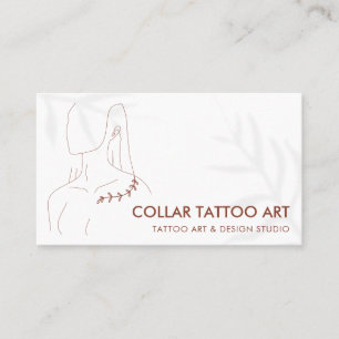 Pflanze Collar Bone Tattoo Visitenkarte