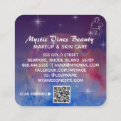 *~* Pflanze Cosmic Moon Goddess Floral QR Botanisc Quadratische Visitenkarte (Rückseite)