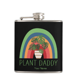 Pflanze Daddy Boho Rainbow Garden Monstera Blätter Flachmann
