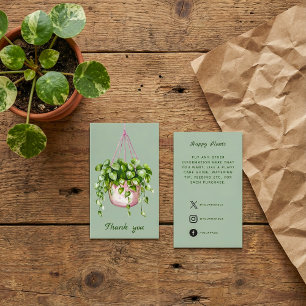 Pflanze der Aquarellfärbung Vielen Dank Begleitkarte