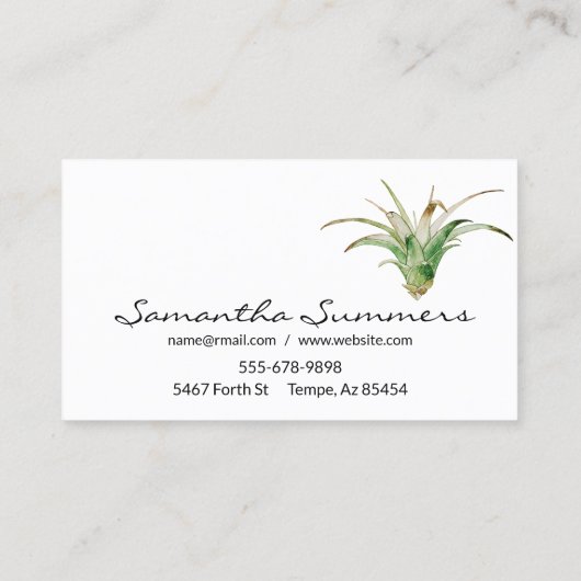 Pflanze der Aquarellluft Visitenkarte (Rückseite)