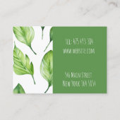 Pflanze der grünen Blätter Visitenkarte (Rückseite)