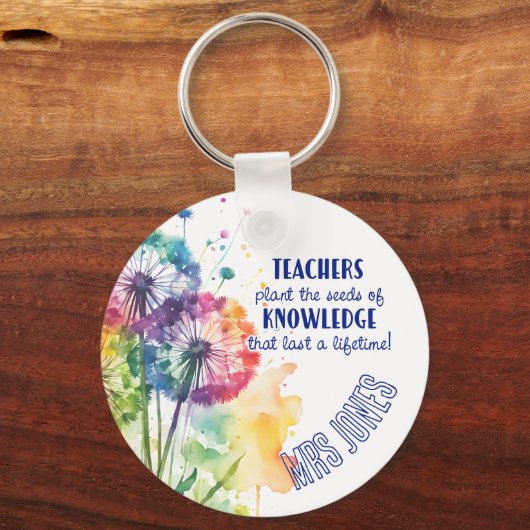 Pflanze der Samen des Wissens Dandelion Zitat Schlüsselanhänger (Vorderseite)