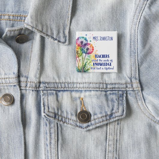 Pflanze der Samen von Wissen Dandelion Zitat Button (Beispiel)