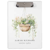 Pflanze des Blumenhauses Wasserfarben Botanisch Klemmbrett (Vorderseite)