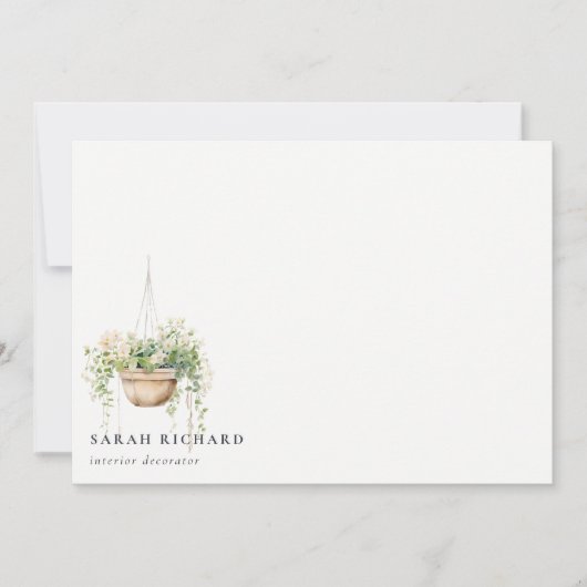 Pflanze des Blumenhauses Wasserfarben Botanisch Mitteilungskarte (Vorderseite)