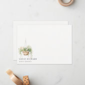 Pflanze des Blumenhauses Wasserfarben Botanisch Mitteilungskarte (Vorderseite/Rückseite Beispiel)