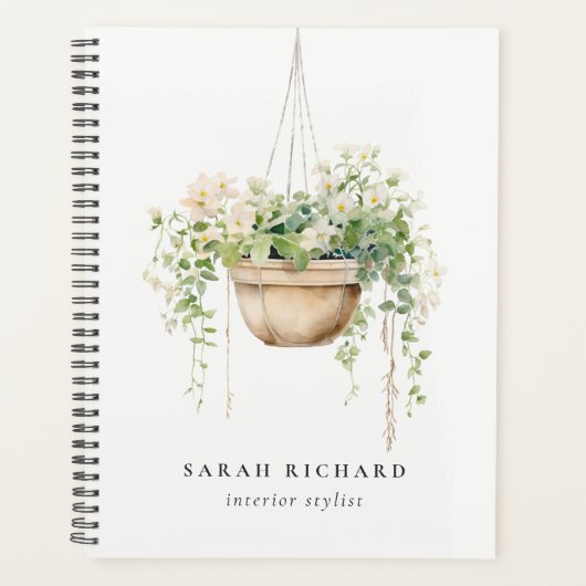 Pflanze des Blumenhauses Wasserfarben Botanisch Planer (Vorderseite)