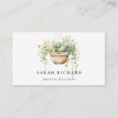 Pflanze des Blumenhauses Wasserfarben Botanisch Visitenkarte (Vorderseite)