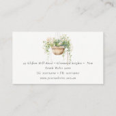 Pflanze des Blumenhauses Wasserfarben Botanisch Visitenkarte (Rückseite)