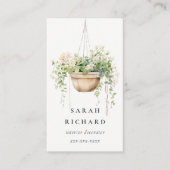 Pflanze des Blumenhauses Wasserfarben Botanisch Visitenkarte (Vorderseite)