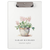 Pflanze des gepolsterten Blumenhauses Wasserfarben Klemmbrett (Vorderseite)