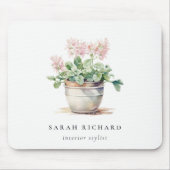 Pflanze des gepolsterten Blumenhauses Wasserfarben Mousepad (Vorne)