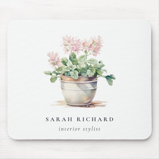 Pflanze des gepolsterten Blumenhauses Wasserfarben Mousepad (Vorne)