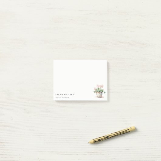 Pflanze des gepolsterten Blumenhauses Wasserfarben Post-it Klebezettel (Auf Schreibtisch)