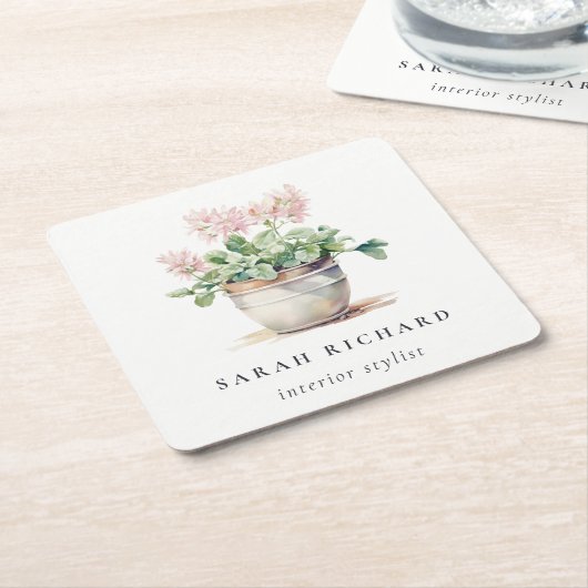 Pflanze des gepolsterten Blumenhauses Wasserfarben Rechteckiger Pappuntersetzer (angewinkelt)