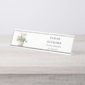 Pflanze des gepolsterten Blumenhauses Wasserfarben Schreibtischnamensplakette (Vorderseite )