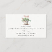 Pflanze des gepolsterten Blumenhauses Wasserfarben Visitenkarte (Rückseite)