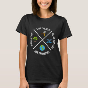 Pflanze des glücklichen Erdes Bäume Saubere Meere T-Shirt