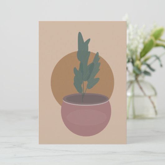 Pflanze des Hauses Grußkarte des Erden Tones (Stehend Vorderseite)