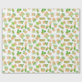 Pflanze des Hauses Kakteen über Weißwaschpapier Geschenkpapier (Flach)