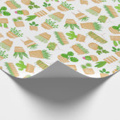 Pflanze des Hauses Kakteen über Weißwaschpapier Geschenkpapier (Ecke)