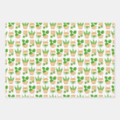 Pflanze des Hauses Kaktus auf weißem Umschlagpapie Geschenkpapier Set (Vorderseite 3)