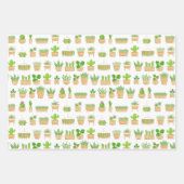 Pflanze des Hauses Kaktus auf weißem Umschlagpapie Geschenkpapier Set (Vorderseite 2)