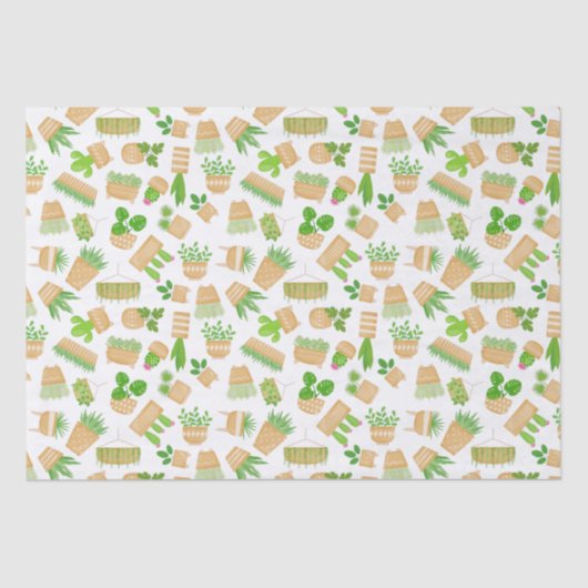 Pflanze des Hauses Kaktus zum Weißzettel Seidenpapier (Vorderseite)