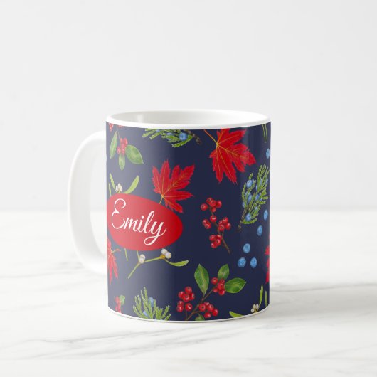 Pflanze des Herbstes Personalisiert Kaffeetasse (Vorderseite Links)