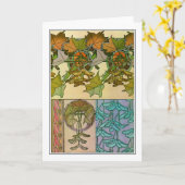 Pflanze des Jugendstils, Mucha Karte (Gelbe Blume)