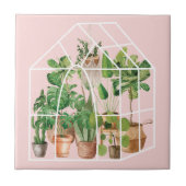 Pflanze des Niedlichen tropischen Hauses in Rosa Fliese (Vorderseite)