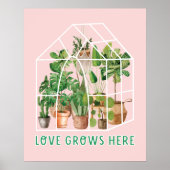 Pflanze des Niedlichen tropischen Hauses in Rosa Poster (Vorne)