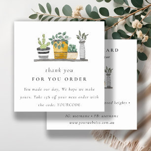 Pflanze des Potted House Botanical Vielen Dank für Quadratische Visitenkarte