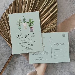 Pflanze des Potted House   Minze, die wir bewegen Ankündigungspostkarte