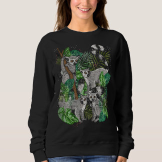 Pflanze des tropischen exotischen Affen Lemur Sweatshirt