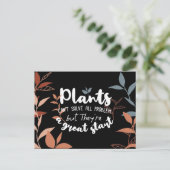 Pflanze Die große Startseite zitiert Schwarz Ver Postkarte (Stehend Vorderseite)