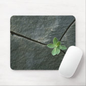 Pflanze, die in gebrochenem Boulder wächst Mousepad (Mit Mouse)